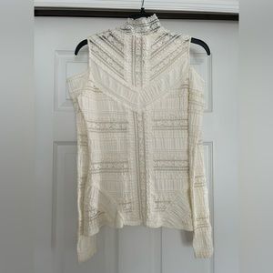 Cinq a sept nimatt lace cold shoulder blouse size medium